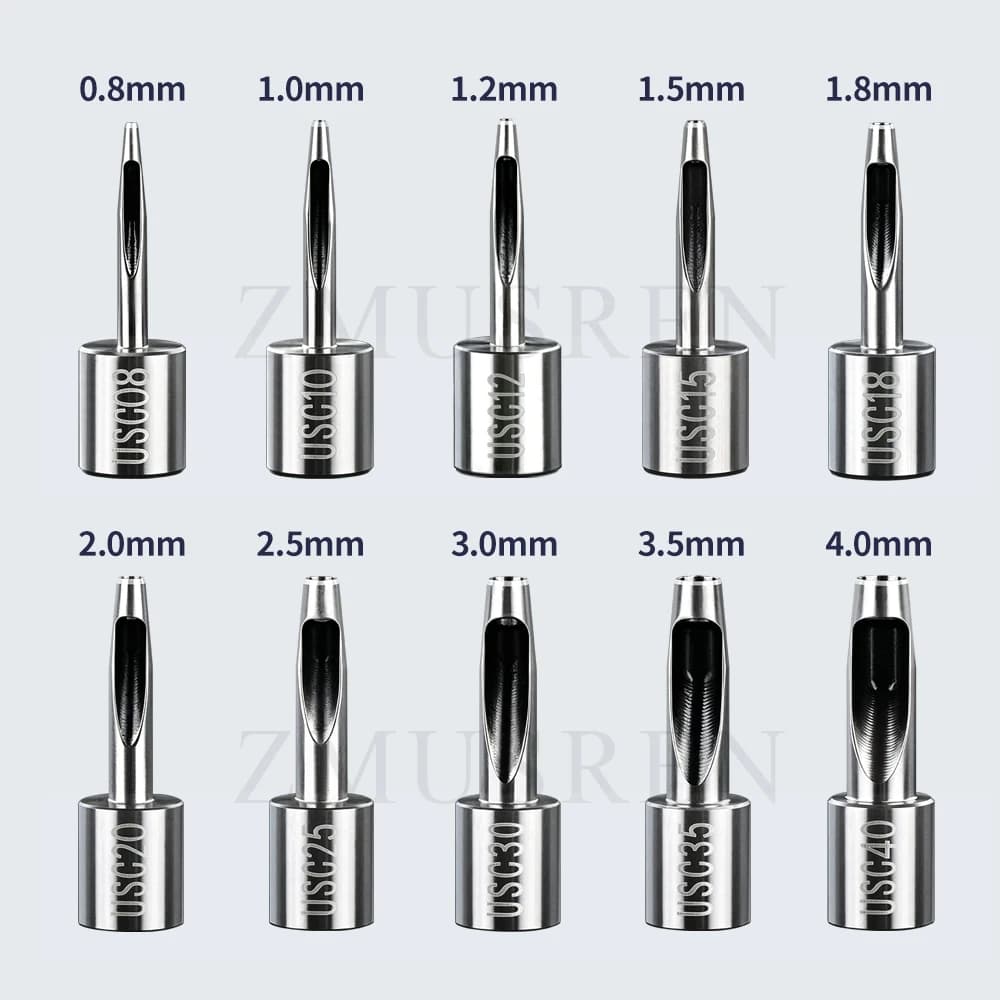 10PCS EMMA Punching Knife Hollow Punch 0.8-5.0MM HSS Cutting Knife Suitable For Leath Cloth Bags Shoe PU Drill Hole Punch Blade