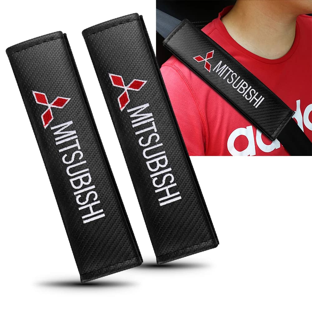 1/2PC Auto Safety Belt Shoulder Cover Pad Covers For Mitsubishi Asx Lancer 9 Outlander Pajero L200 Car Accessories