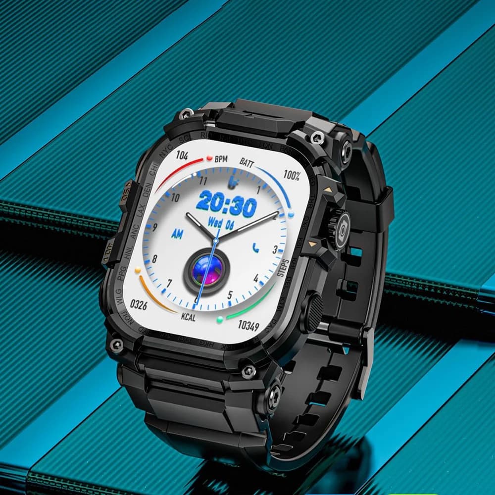 LOKMAT 4G SIM Card Android Watch Phone Telescopic Rotating Camera Square Big Screen Wifi Flashlight Fitness Tracker Smartwatch