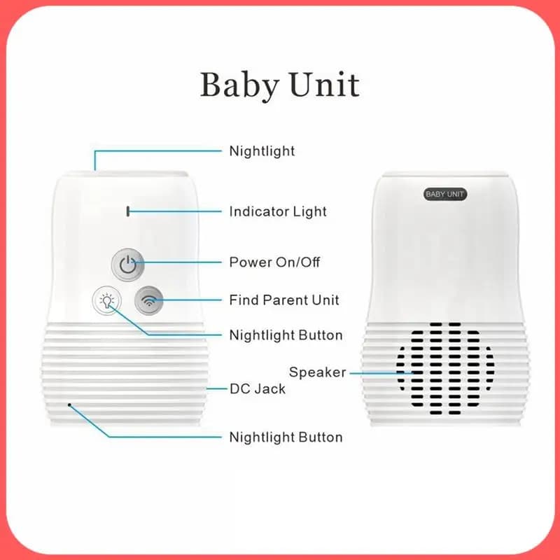 X12A-Monitor audio per bambini Conversazione bidirezionale Citofono per bambini Luce notturna wireless Dispositivo di sicurezza per bambini a casa Spina USA da 2,4 Ghz Durevole Facile Insta
