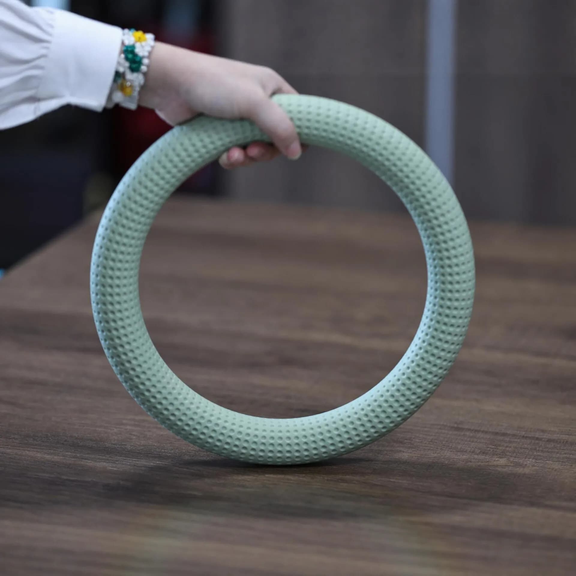 Manubrio ad anello rivestito in silicone, antiscivolo, resistente all'usura, in ghisa, attrezzatura fitness per la casa