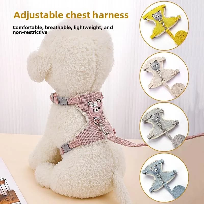 Guinzaglio per cani a pettorina per cuccioli Teddy, con cinturino pettorale anti-fuga per esterni, catena per cani, stile gilet, accessori per animali domestici