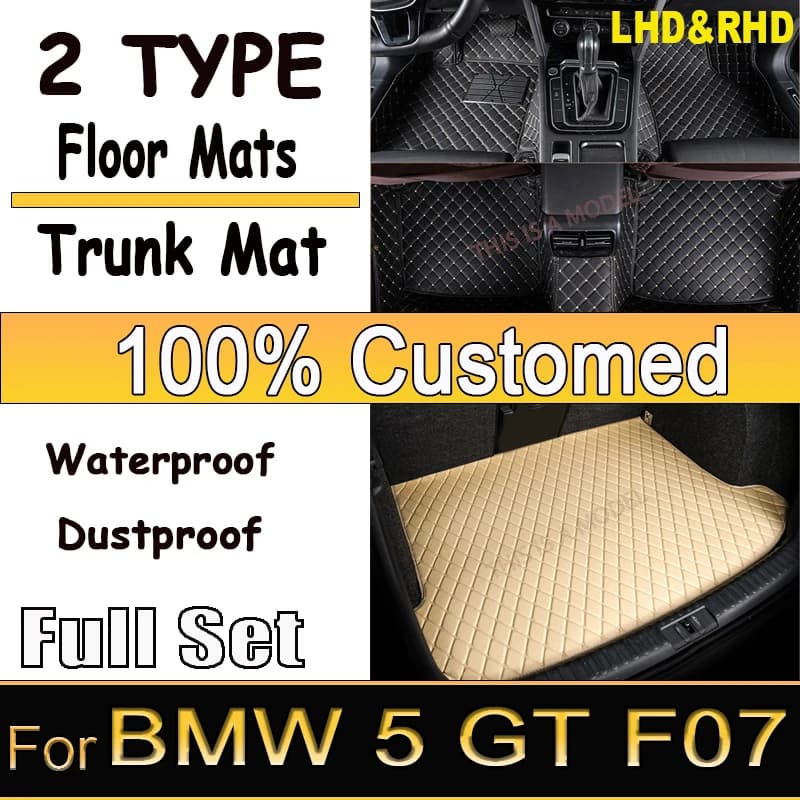 Car mats for BMW 5 GT F07 535i 528i (five seats) 2014 2015 2016 2017 bearings Car carpet cover interior accessories