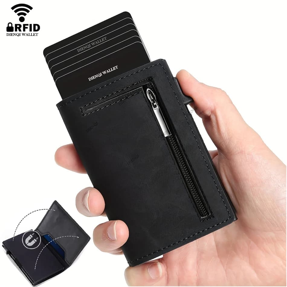 Luxury Brand RFID Credit Card Holder Wallet Men Business Cardholder Metal Case Carbon Fiber SlimThin Minimalistic Wallet for Men