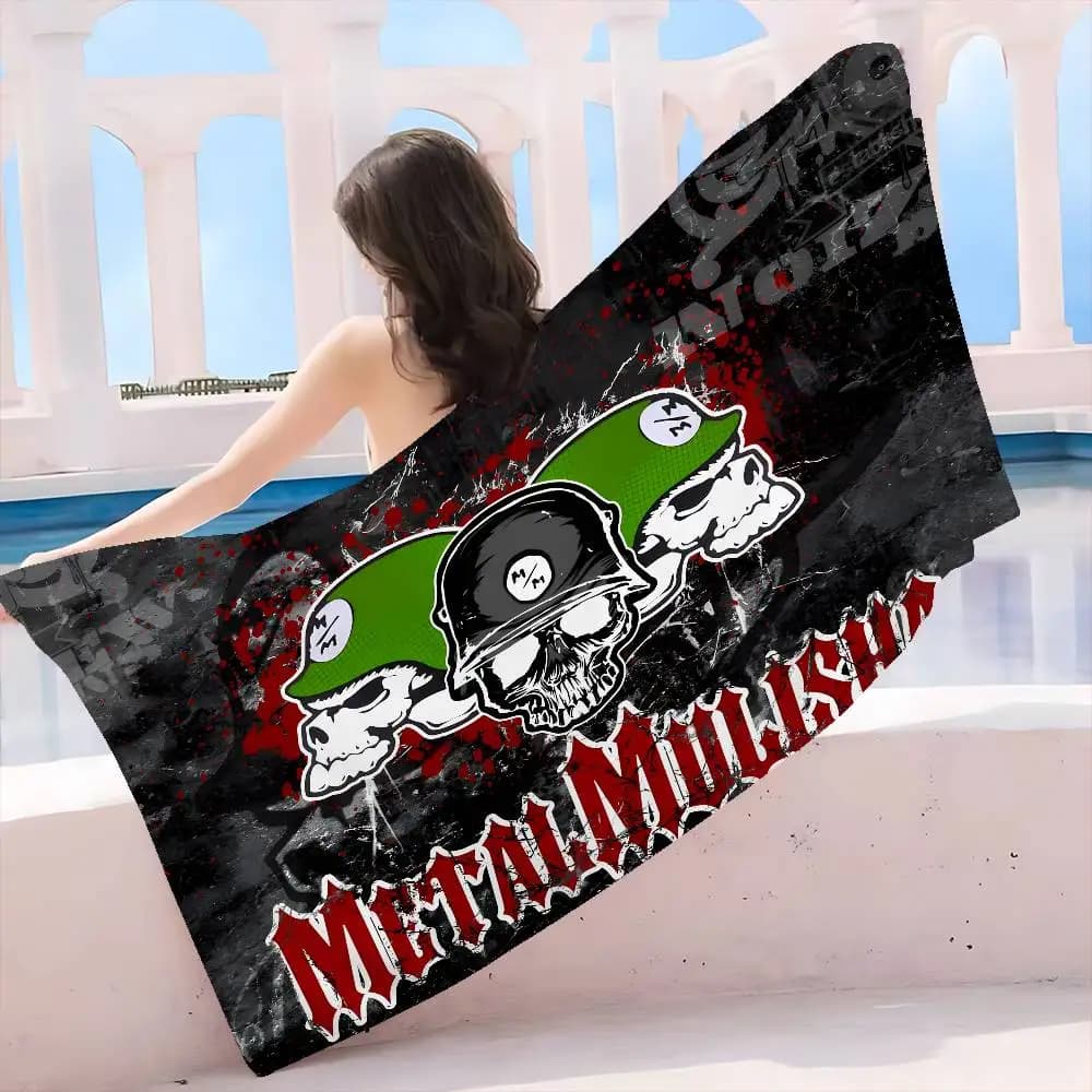 Asciugamano da Spiaggia M-Metal M-Mulisha, Morbido e Assorbente, Regalo per Bambini, per Viaggi, Campeggio, Palestra