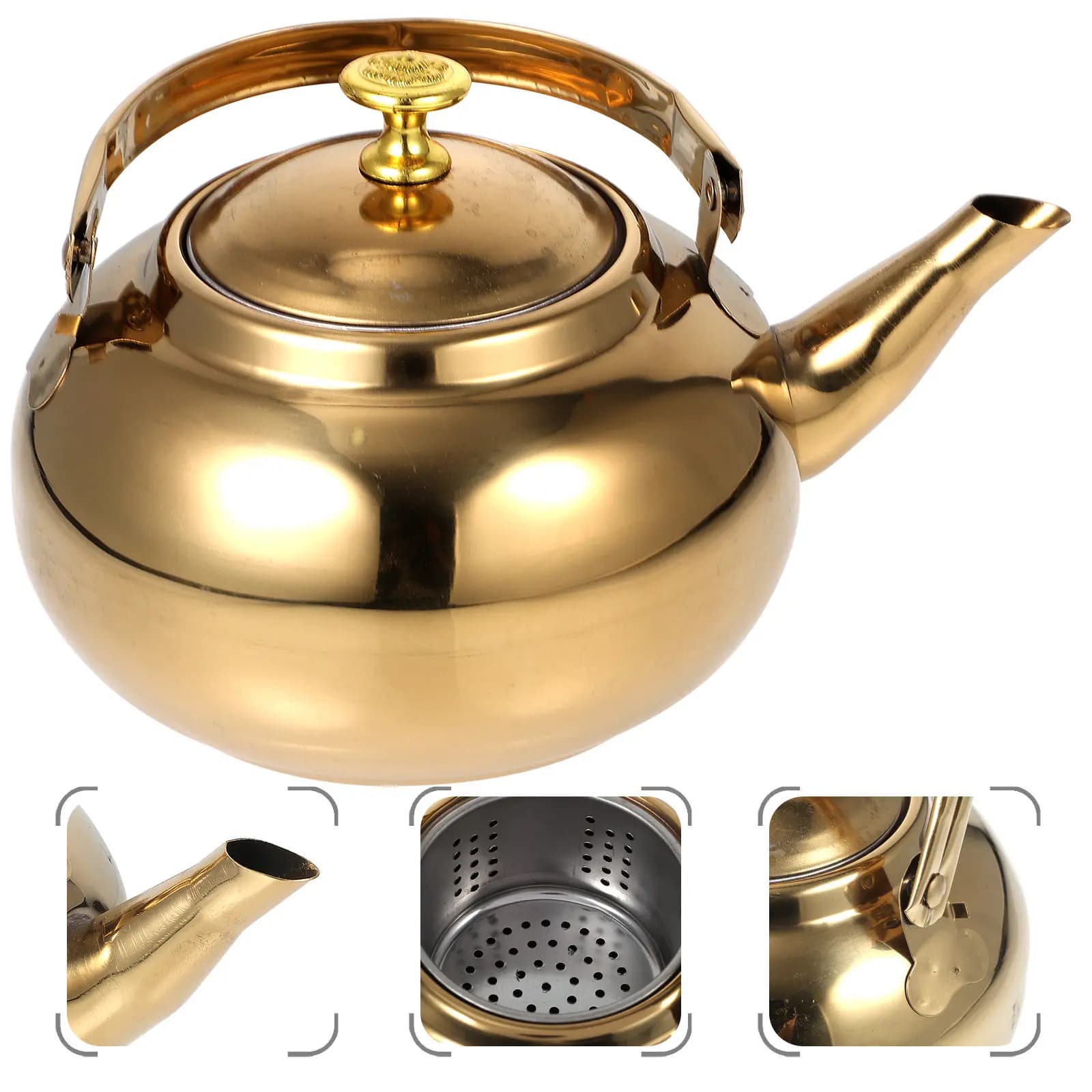 1Pcs Stainless Steel Teakettle Heavy Duty Water Boiling Kettle for Induction Electric Gas Stove Quick Heat Anti-Scald Home Tea
