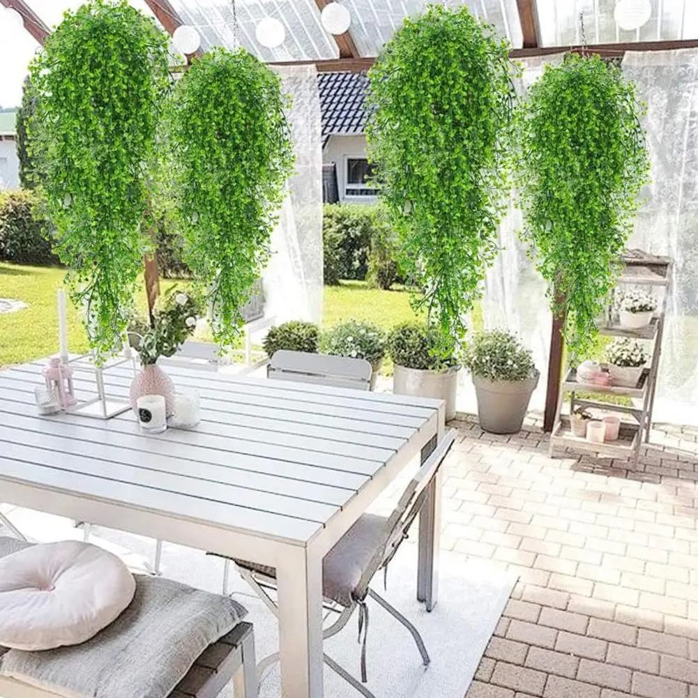 Viti artificiali Fiori Eucalipto Fiori appesi Rattan Appeso Decorazione per porta da parete Piante finte Decorazione per feste in giardino all'aperto