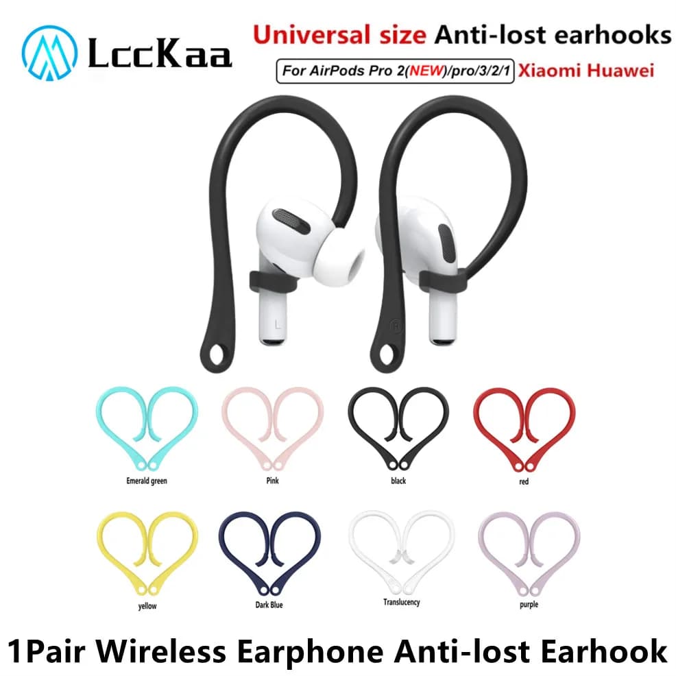 1 paio di ganci per l'orecchio in silicone anti-smarrimento per Apple Airpods Pro 1 2 3 Xiaomi Huawei accessori protettivi per cuffie Bluetooth senza fili
