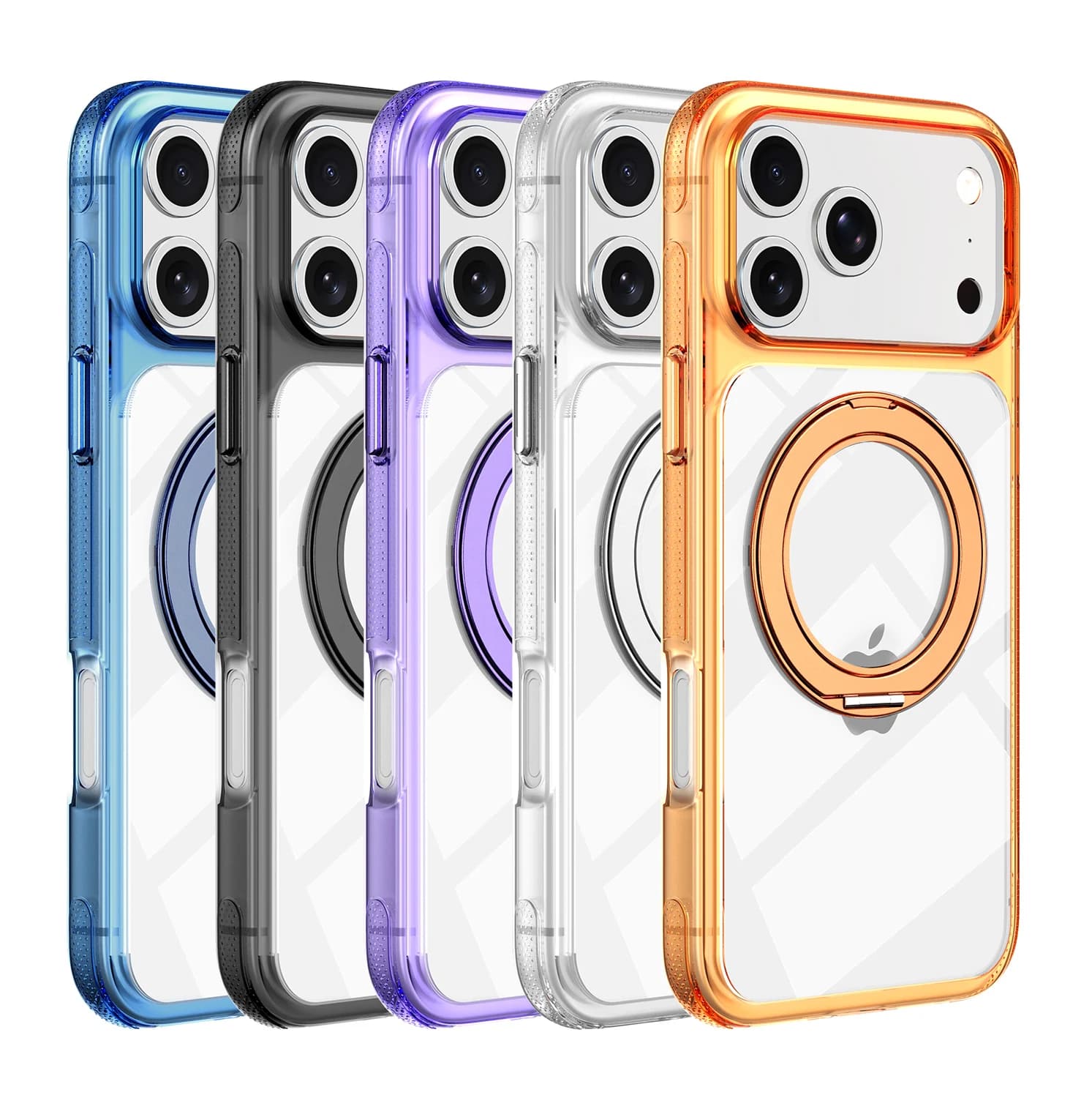 LANGSIDI Custodia Magnetica per iPhone 15 16 17 Pro Max Air 16E 17E per Magsafe con Rotazione a 360° ° Supporto Girevole con Copertura Trasparente Colorata