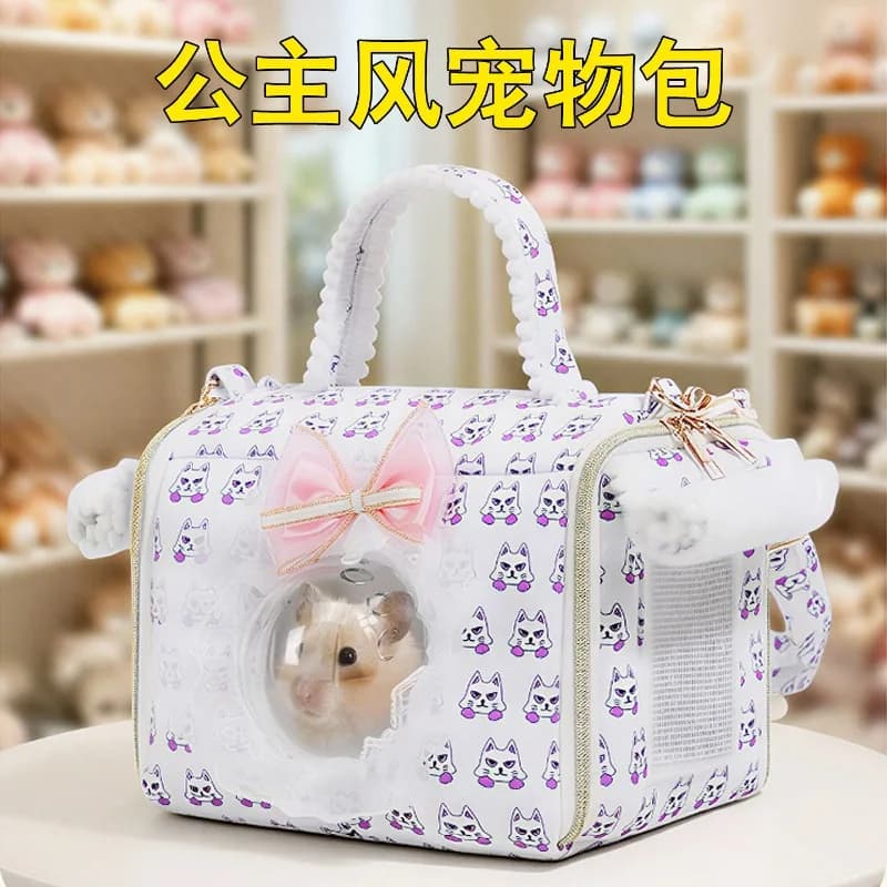Borsa Trasportino per Piccoli Animali, per Criceti e Riccio, Trasportino da Viaggio Portatile con Rete Traspirante per Porcellini d'India e Chinchilla