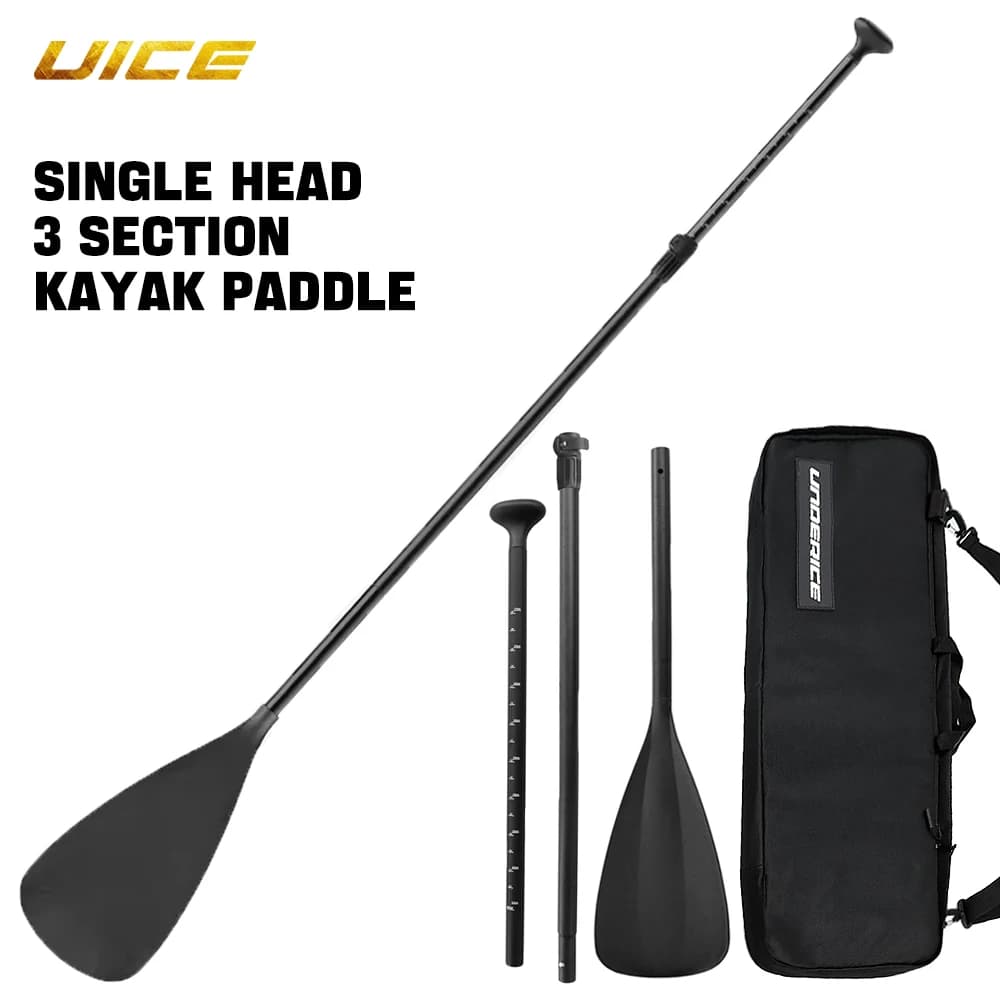 Adjustable Aluminum Alloy Paddle with Paddle Bag 170-210cm for SUP Board Kayak Single Head Oar for Water Sports