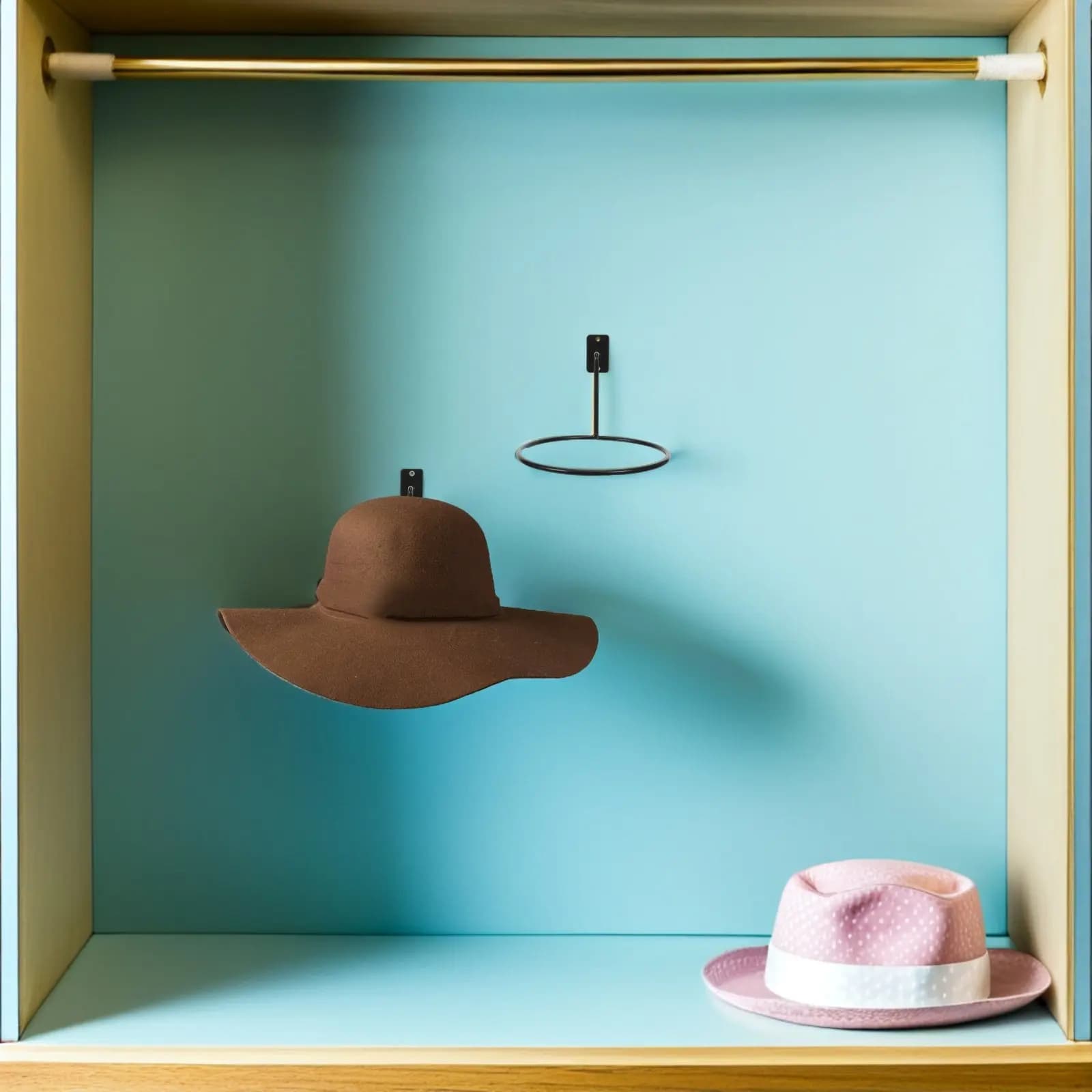 6Pcs Metal Wall Mounted Hat Organizer Holder 14Cm Hoop Baseball Cap Rack Grid Wall Hat Storage Holder Retail Display