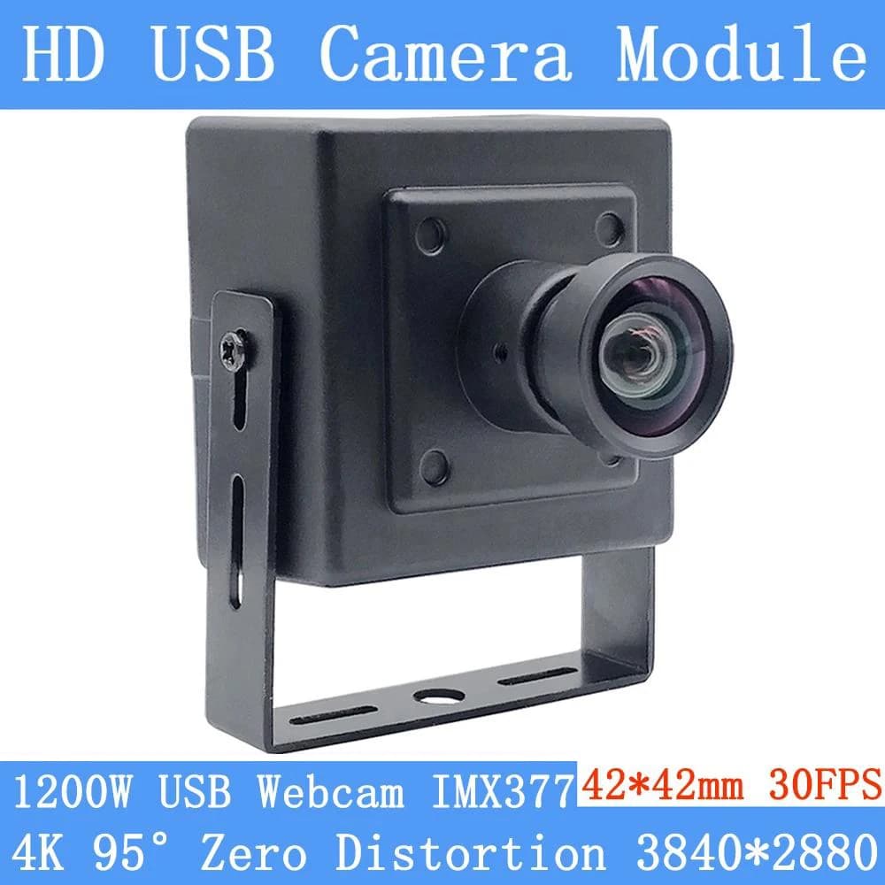4K Nessuna distorsione Webcam Mini IMX377 30FPS 3840x2880 1200W USB Videocamera di sorveglianza per Windows Linux Supporto Android Audio