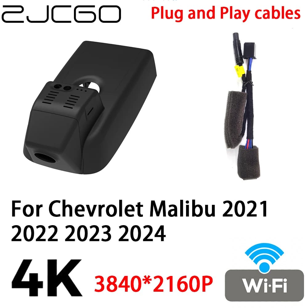 ZJCGO 4K 2160P Auto DVR Dash Cam Plug and Play Video for Chevrolet Malibu 2021 2022 2023 2024