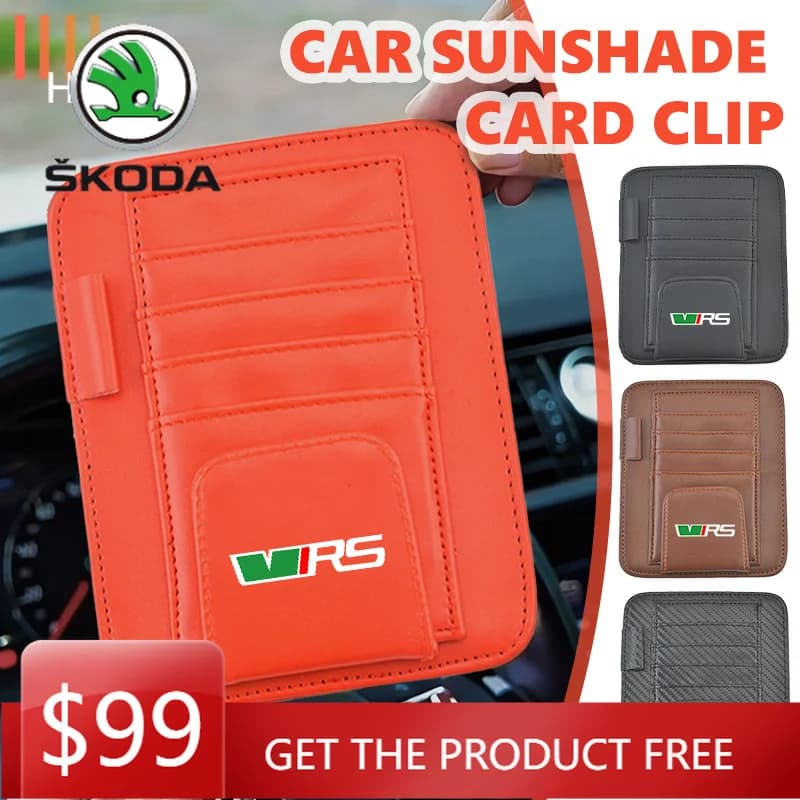 Car Sunshade Card Package Holder Sunglasses Ticket Card Clip For Skoda S Kodiaq Octavia 2 3 Yeti Karoq Rapid Fabia VII VRS