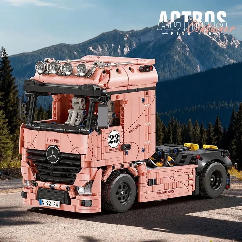 Set di Costruzioni MOC Camion Tecnico da 1296 Pezzi, Regalo di Natale, Giocattolo Educativo Creativo per l'Assemblaggio Fai-da-Te