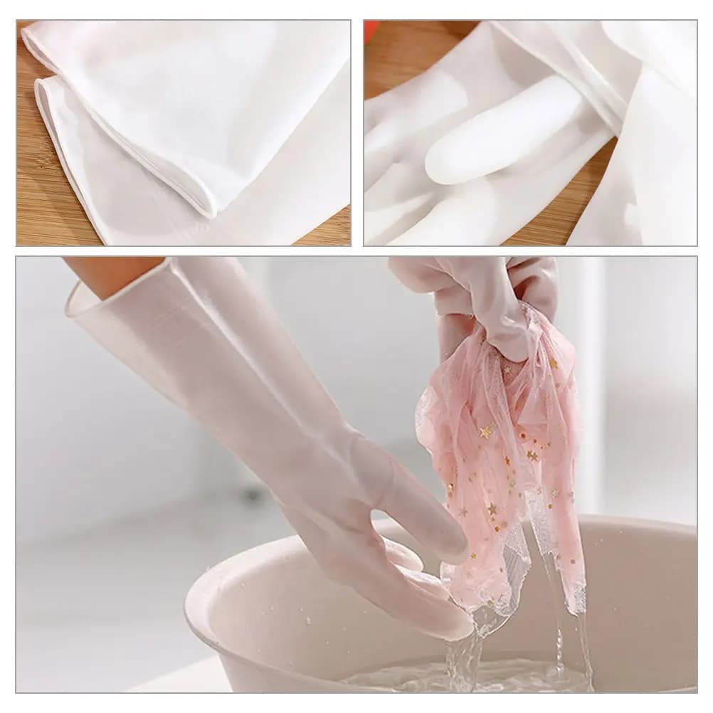 2 Pairs Hand Gloves for Washing Dishes up Dishwashing Kitchen Cleaning Reusable