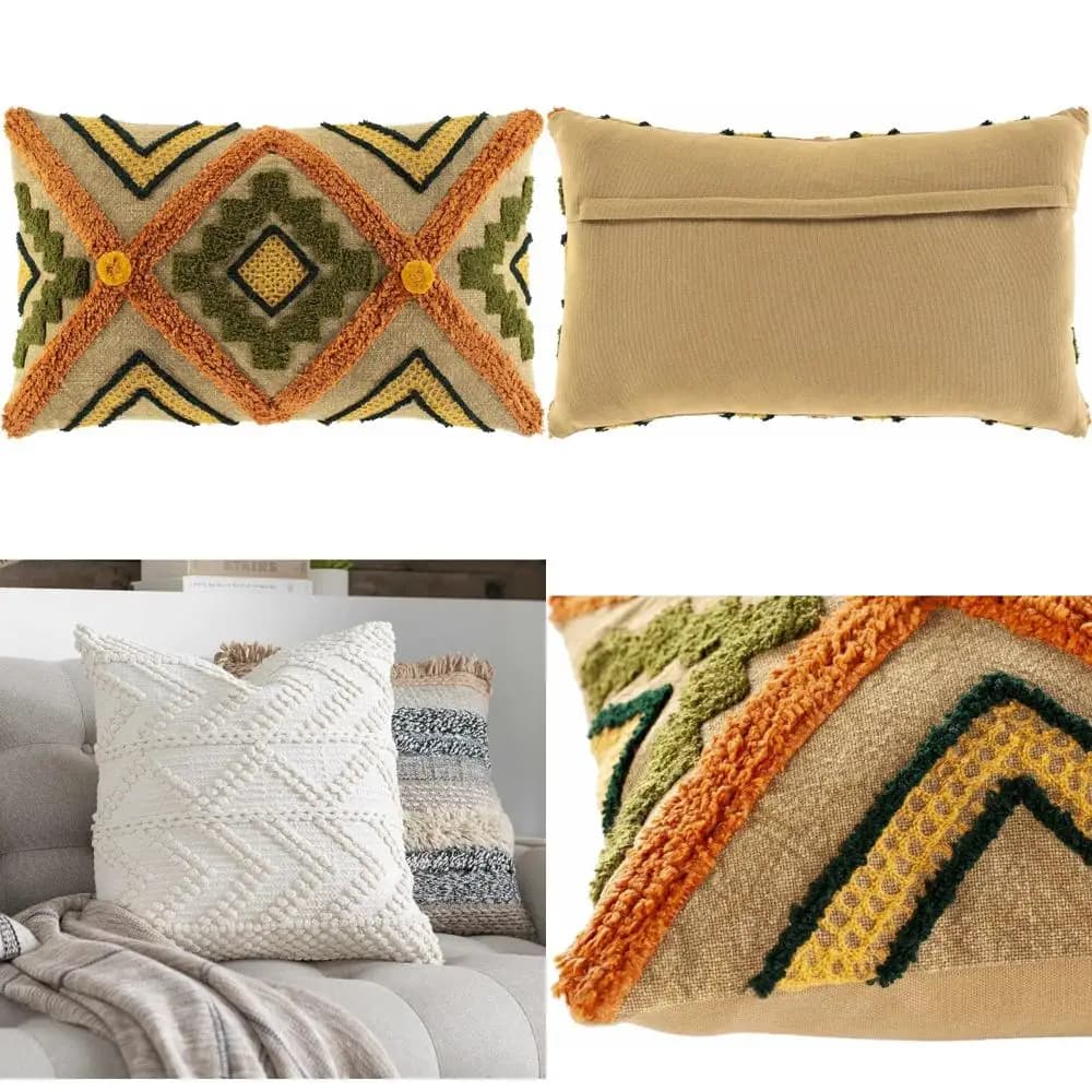 Housse for decorative cushion Hauteloom Skibbereen with goose feather insert - cushion cover for sofa - Orange