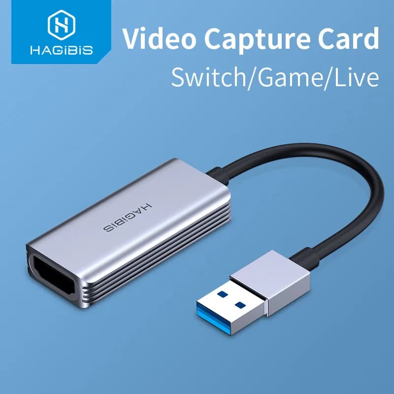 Scheda di acquisizione video Hagibis USB 3.0 4K Registrazione di videogiochi compatibile HDMI per videocamera PS4 Switch Fotocamera per trasmissione in diretta