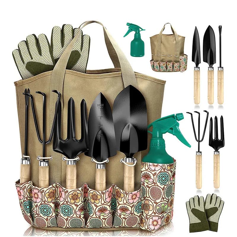 Stainless Steel Gardening Tools Set, Wood Handle Cesols, Prawn, Garden and Plants Kit