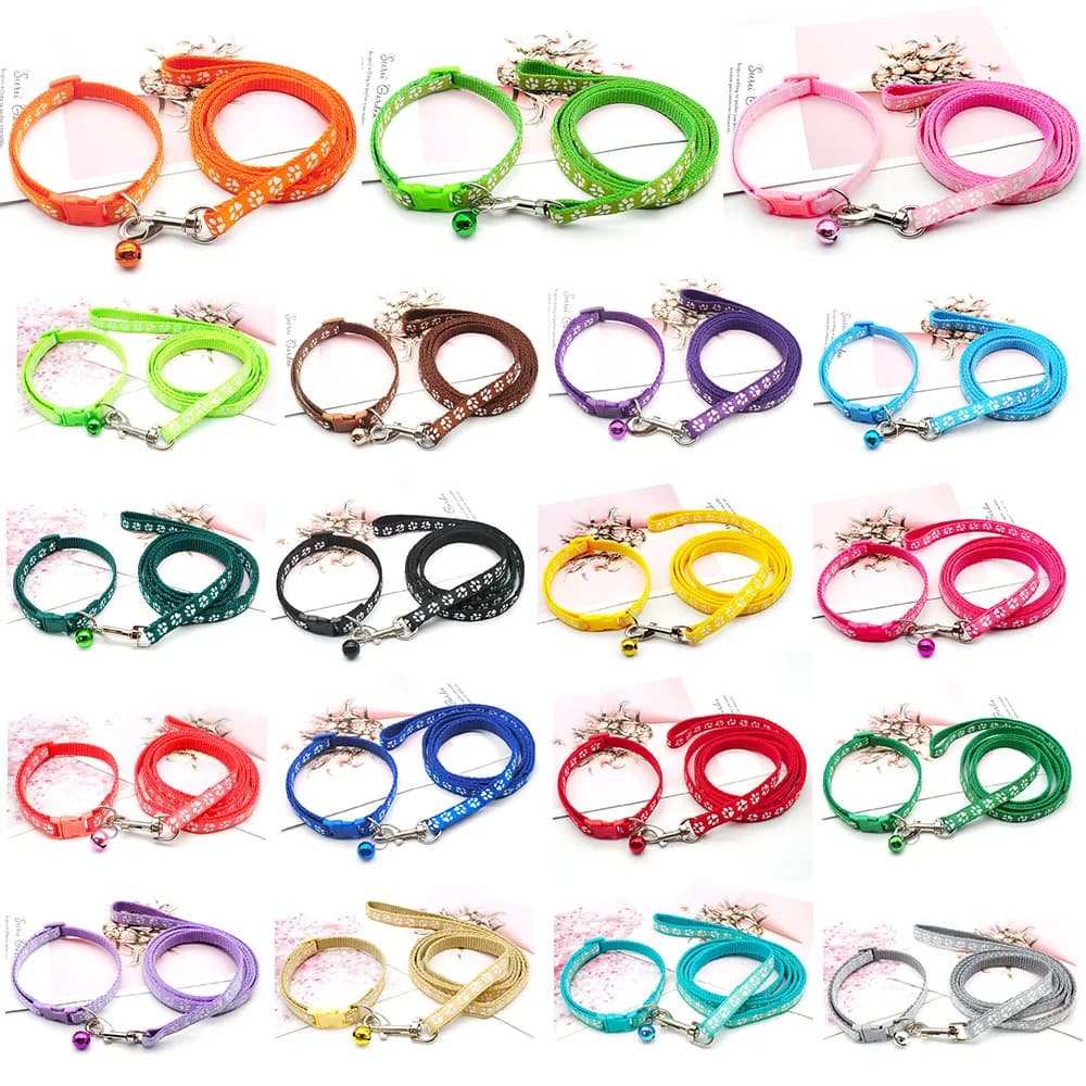 1pc Cute Dog Leash and Collar Set 1.2M for Puppy Cat Traction Rope Dog Collar Harness Durable Walking Pet Supplies Anti-lost