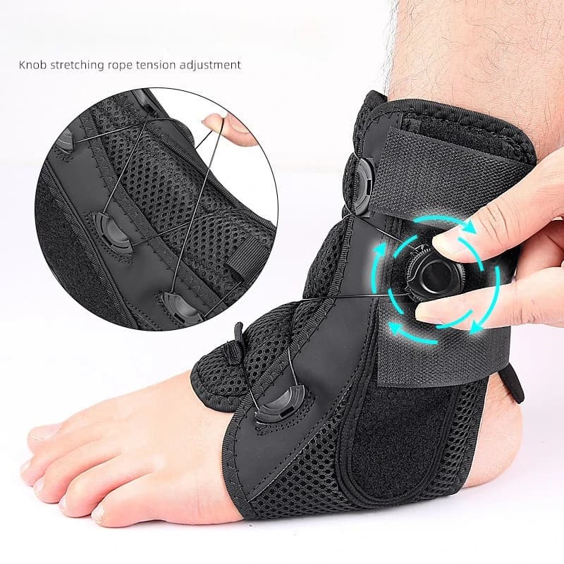 Stabilizzatore per Caviglia Personalizzabile con Manopola Manuale Regolabile, Design con Cordoncino, Piastra in Alluminio, Protezione e Sollievo dei Legamenti