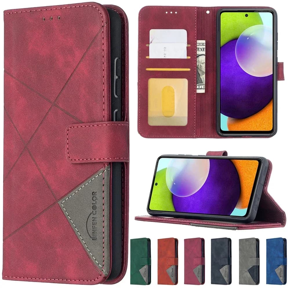 Custodia in pelle con vibrazione magnetica per carta a portafoglio per Samsung Galaxy A06 A14 A15 A16 A35 A52 A53 A54 A55 S24 S23 Plus S22 S21 Ultra S20 FE