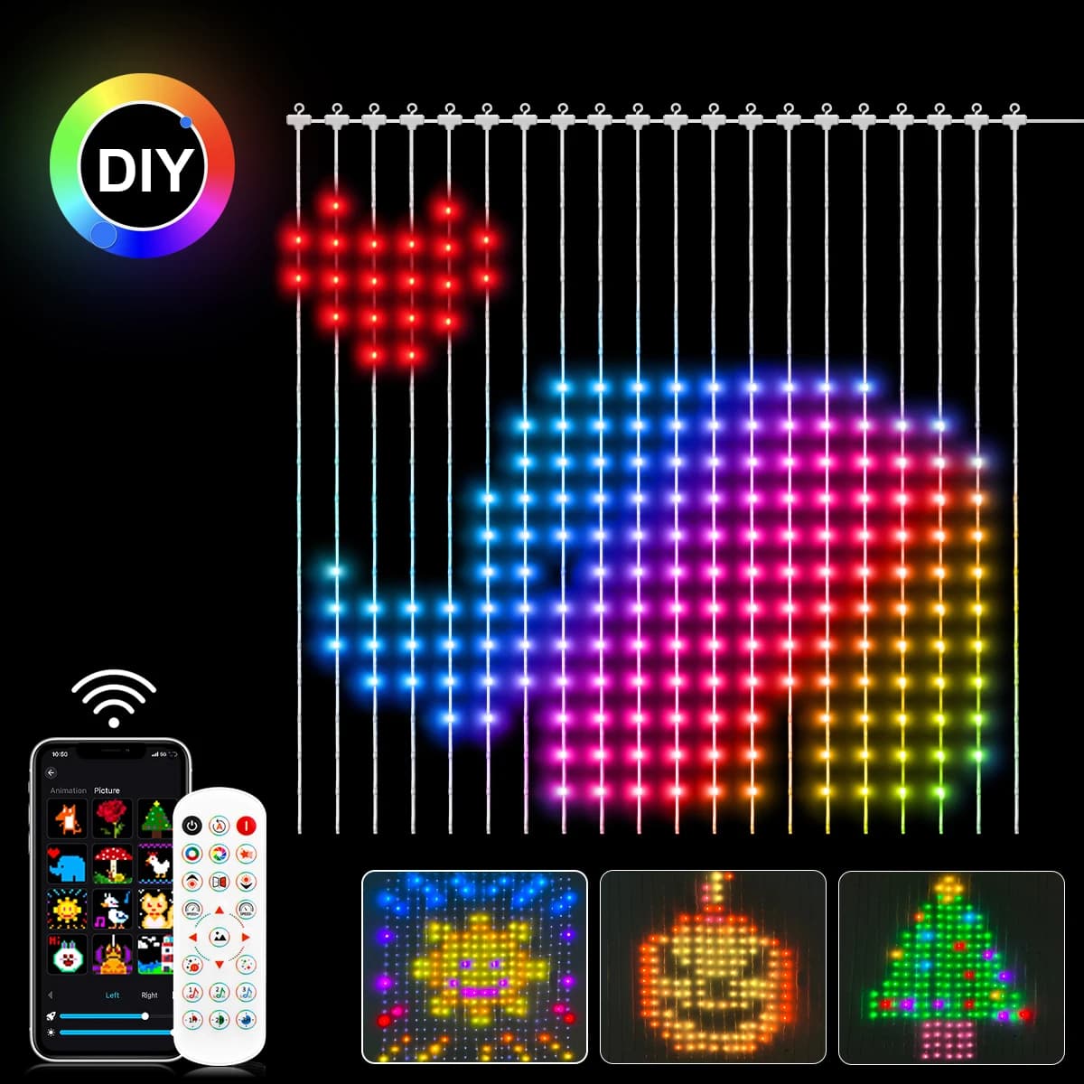 400 luci per tende a LED RGB APP BT programmabili intelligenti USB 5V stringa LED fata per finestra camera da letto festa San Valentino compleanno