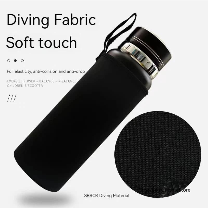 Borsa termica per bottiglia d'acqua sportiva da 750/1000/1500ML Borsa termica per portabottiglie nera Custodia per bottiglia per tazza Borsa per copri tazza sportiva