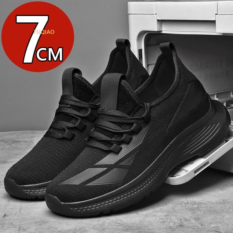 Scarpe Casual da Uomo con Rialzo Nascosto di 7 cm, Tomaia in Mesh Traspirante, Sneakers Leggere Estive, Comode e Morbide per lo Sport