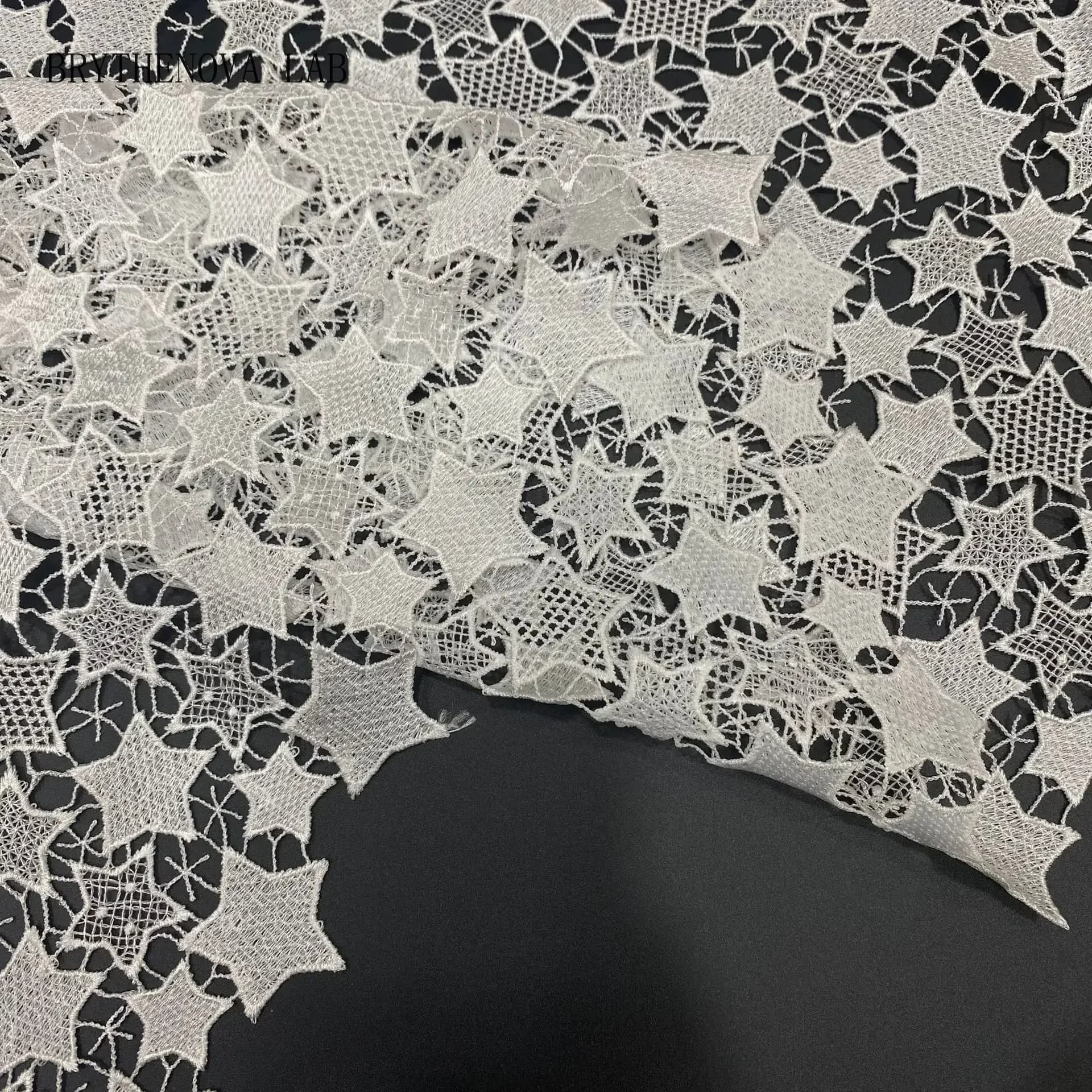 2YardsX 125cm Star Hollow Embroidered Children's Lace Clothing Accessories Cloth Fabric