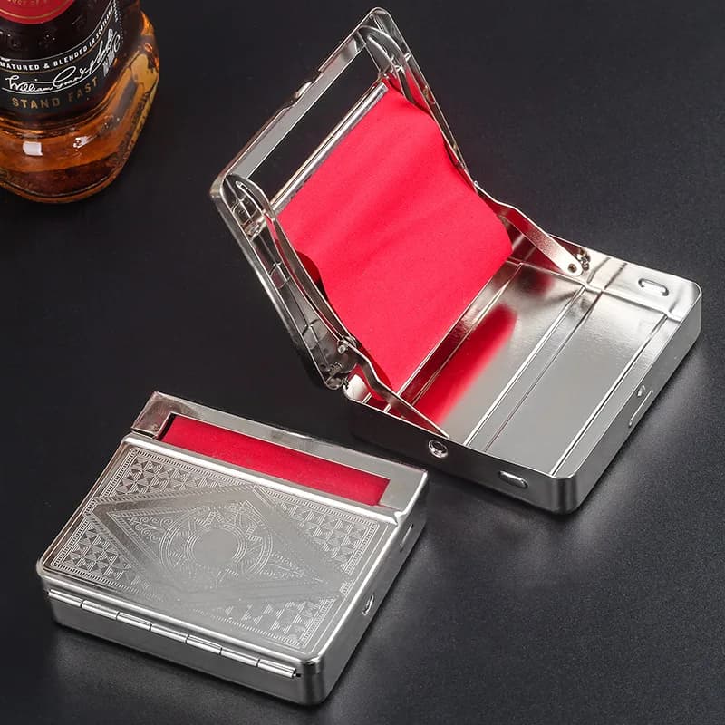 70 78mm semi-matic tobacco Rolling box Machine smoke cone metal case portable container accessories