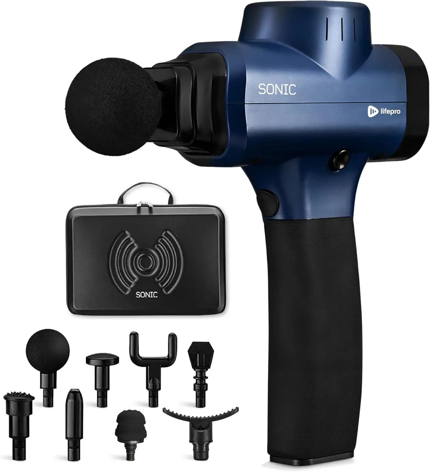 Percussion Massage Gun for Athletes - 8 Heads & 5 Speeds - Deep Tissue Muscle Recovery