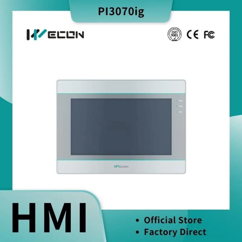 La serie Wecon IIoT HMI PI3070ig da 7 pollici supporta il monitoraggio/controllo/download remoto, protocollo Siemens/Schneider/Mitsubishi/ABB