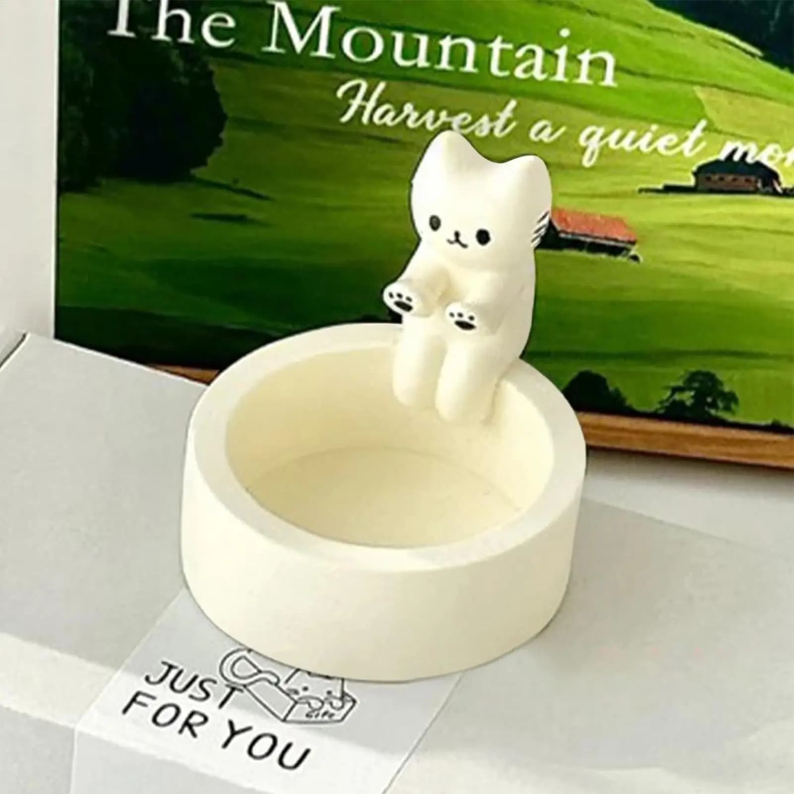 Portacandele per gatti Portacandele per cera Divertente vassoio per tealight in cera Centrotavola per gatti dei cartoni animati per soggiorno, camera da letto, scrivania, camino