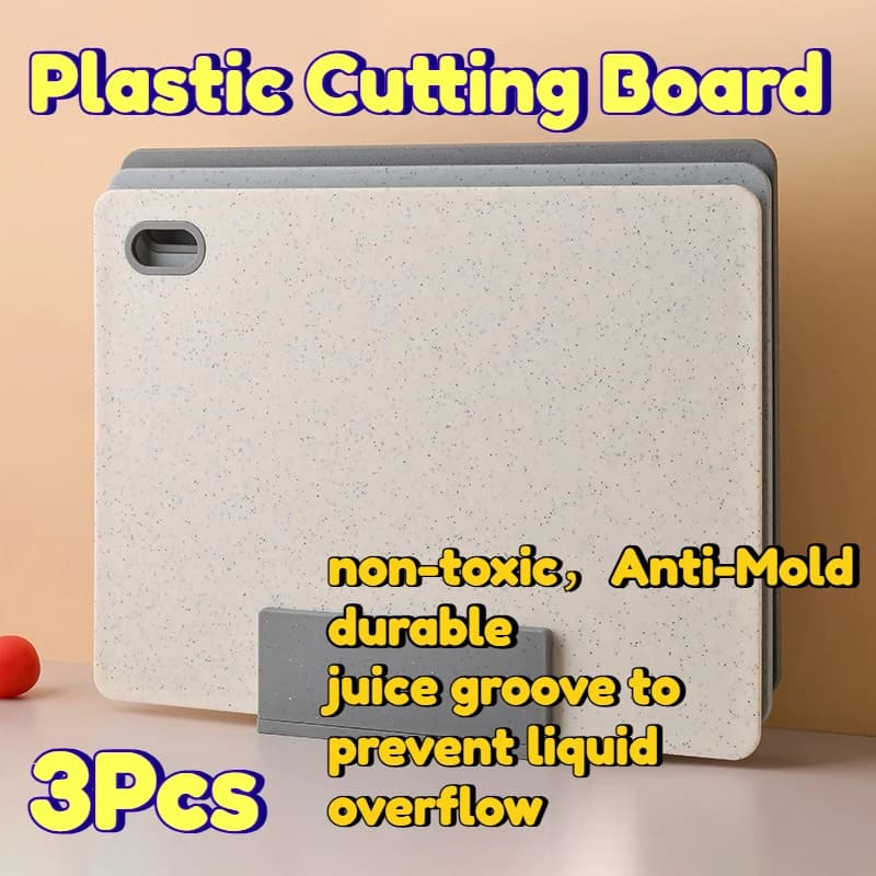 Plastic T-shirt Marble Effect, Double Side, Multifunctional, for Kitchen and Food for Children, PP Durable, 3 Piece Set