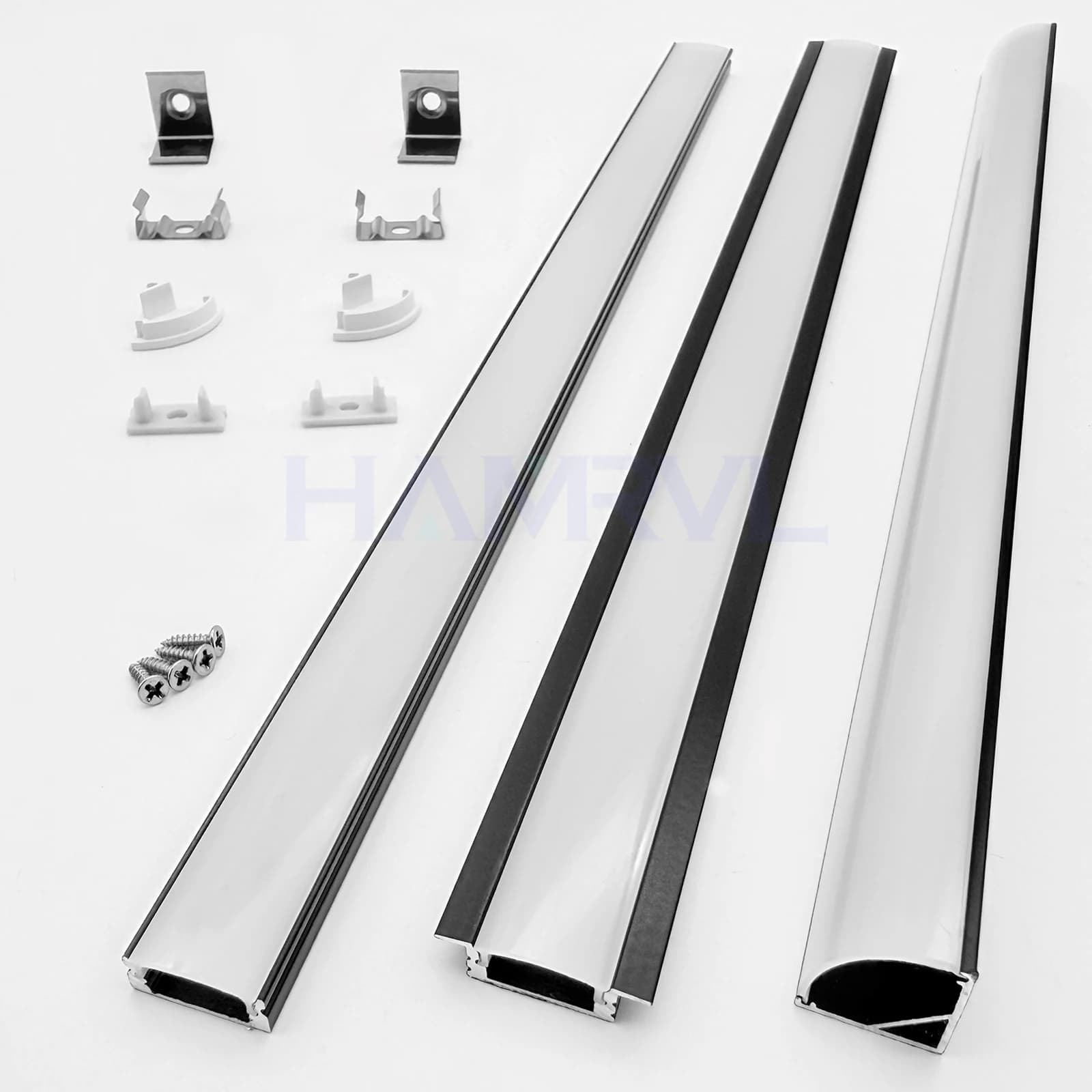 2-30 Pezzi Kit Canali In Alluminio 0.5M U/V/W Forma A Scatto Profilo Ultra Sottile per Armadietto/Scale Illuminazione Per Ufficio Decorazione Della Casa FAI DA TE