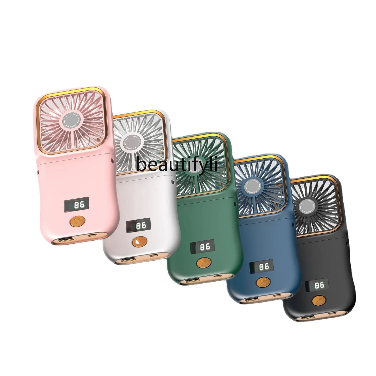 Piccolo ventilatore portatile da tavolo Mini Power Bank portatile Ventilatore pieghevole da collo
