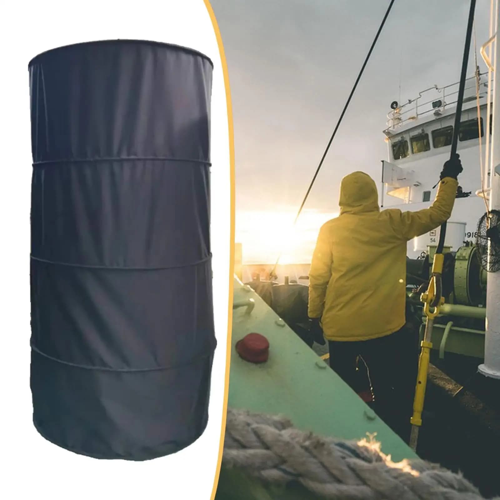 Segnalazione Nautica Diurna in Tela Nera, Accessorio per Imbarcazioni per Ormeggio e Ancoraggio