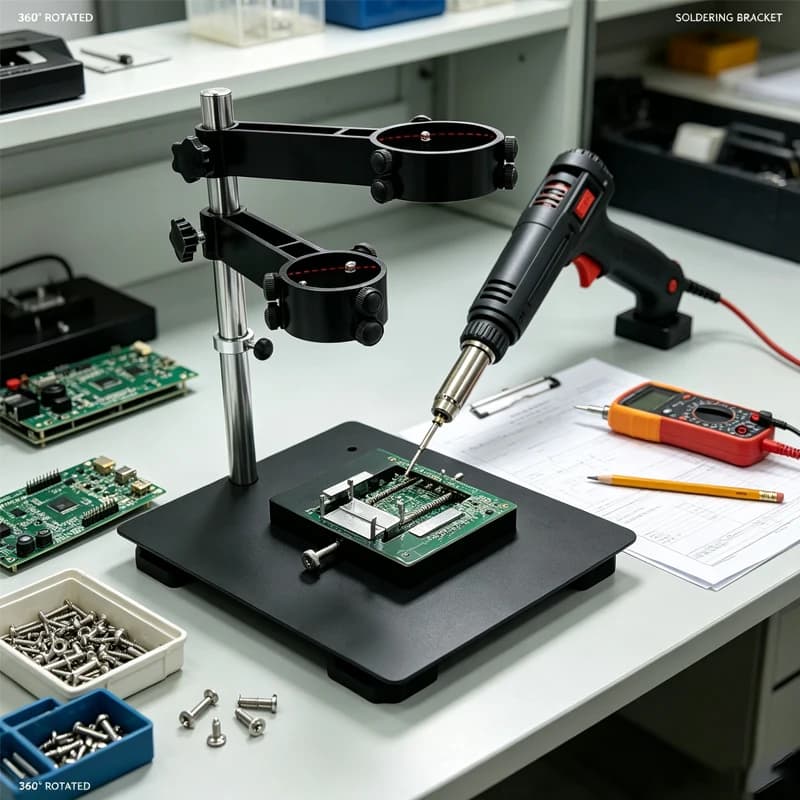Hot Air Hand-Piece Gun Holder 360 °Rotated Durable Suitable for the Desktop Hand Held Heat Gun Solder the Circuit Board Bracket