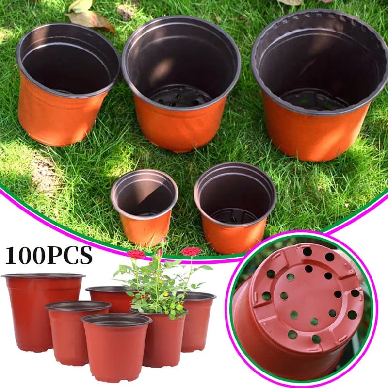100PCS Pianta Vivaio Vaso Semi di Avviamento Vaso di Plastica Fiore Pianta Contenitore, Piante Piantine Punture Torture Trapianto 9/12/15 centimetri