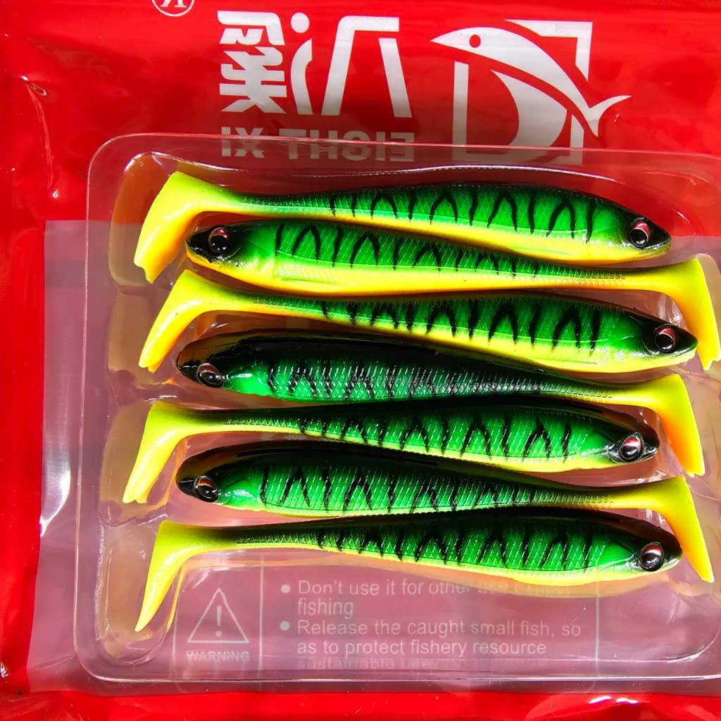 EightXi Premium Esca morbida tigre dipinta a mano 6g 9cm 7 pezzi/pacco per carpa, spigola, tonno, pesce gatto Esca da pesca realistica NFF