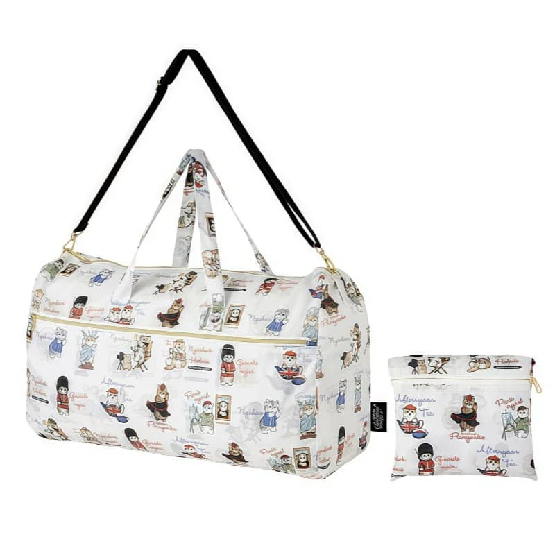 Mofusand Foldable Portable Handheld Travel Duffel Bag Single Shoulder Storage Tote Bag Large Capacity Outdoor Shopping Luggage