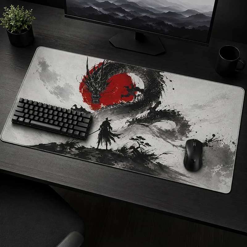 Mouse Pad Gaming Ink Dragon printon demand Home Computer HD Mousepad XXL MousePads Carpet Non-Slip Office Soft Laptop Mouse Mats