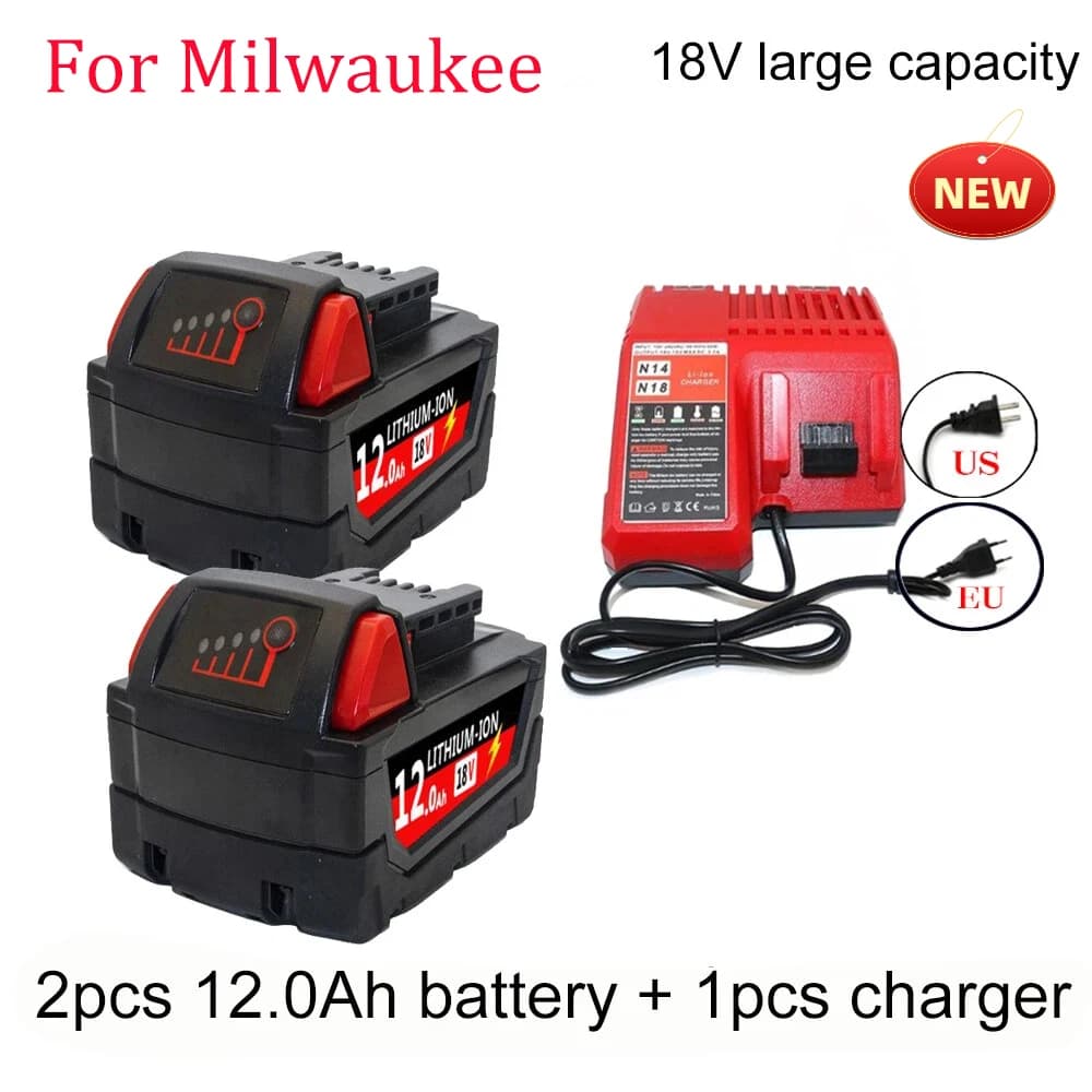 100% New For Milwaukee M18 9.0Ah 12.0Ah High Output 18V Lithium-ion Replacement Battery M18B5 48-11-1860 XC Cordless Power Tools