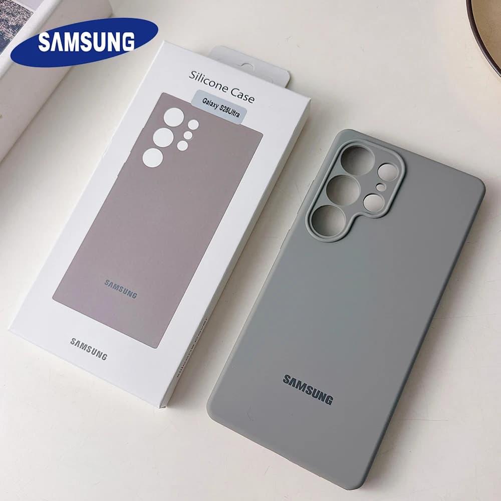 Custodia per telefono in silicone liquido tinta unita per Samsung Galaxy S26 S25 S24 S23 S22 Ultra S24 Plus FE con scatola ufficiale