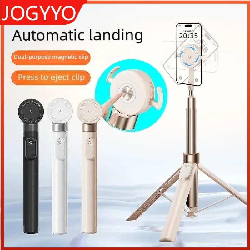 Nuovo Asta Selfie Multifunzione con Supporto Magnetico per Telefono, Treppiede per Trasmissioni in Diretta, con Funzione di Rimbalzo Automatico