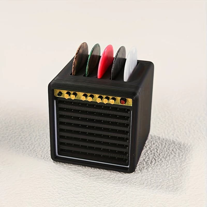 Scatola Portatile per Plettri da Chitarra con Cassetto, Design Impermeabile e Antipolvere Stampato in 3D, Organizzatore Compatto per Plettri, Espositore Unico