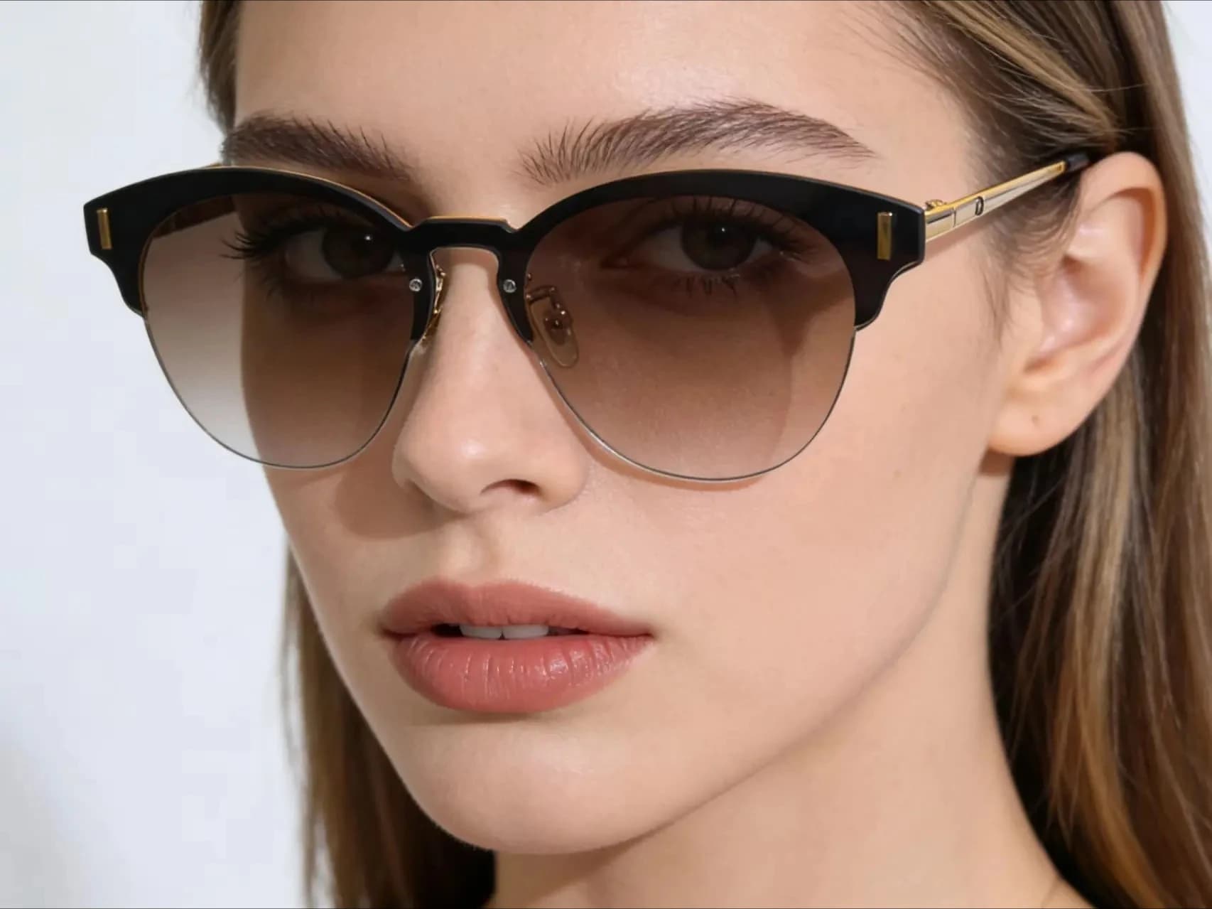 TAGION Occhiali da sole da donna di lusso firmati alla moda, a occhi di gatto, senza montatura, per esterni, protezione UV400 S5921