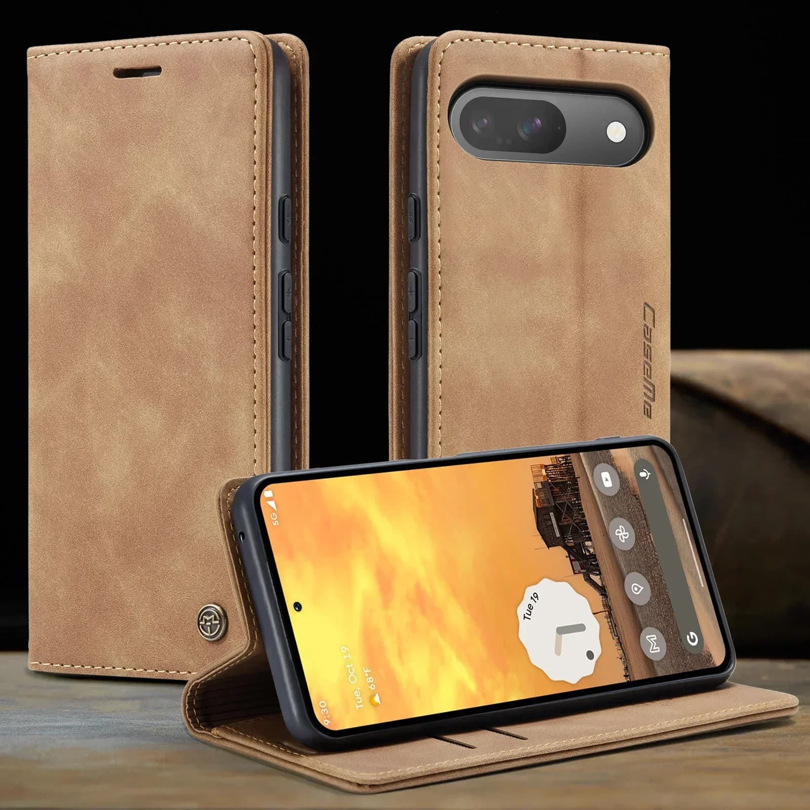 Magnetic Cards Solt Leather Wallet Case for Google Pixel 8 9 Pro XL 8A 7A 6A 7 6 Pro Flip Plain Book Pocket Stand Phone Cover